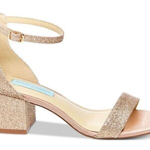 Betsey Johnson Gold Glitter Heels